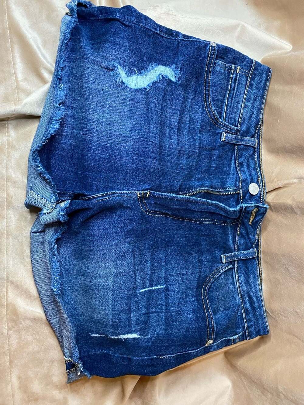 Just Black Denim Distressed Raw Hem Jean Shorts Size 30